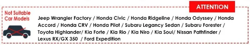 Not Suitable Car Models
